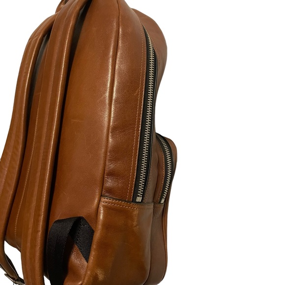 Coach Brown Leather Dark Saddle Backpack - Picture 5 of 9
